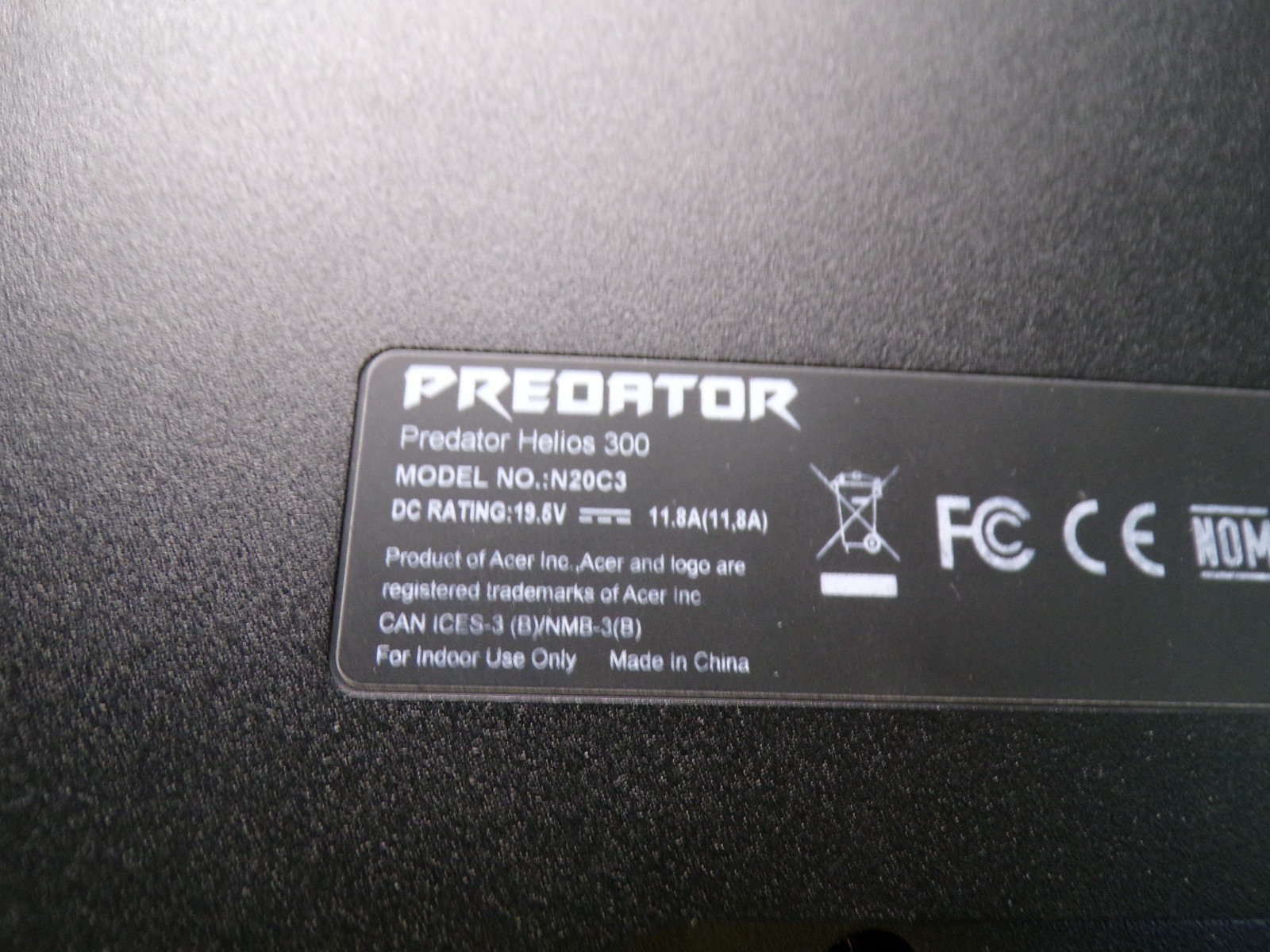 Acer Predator Helios 300 PH315-53-72XD i7-10750H 16GB RTX2060 Gaming Laptop #749