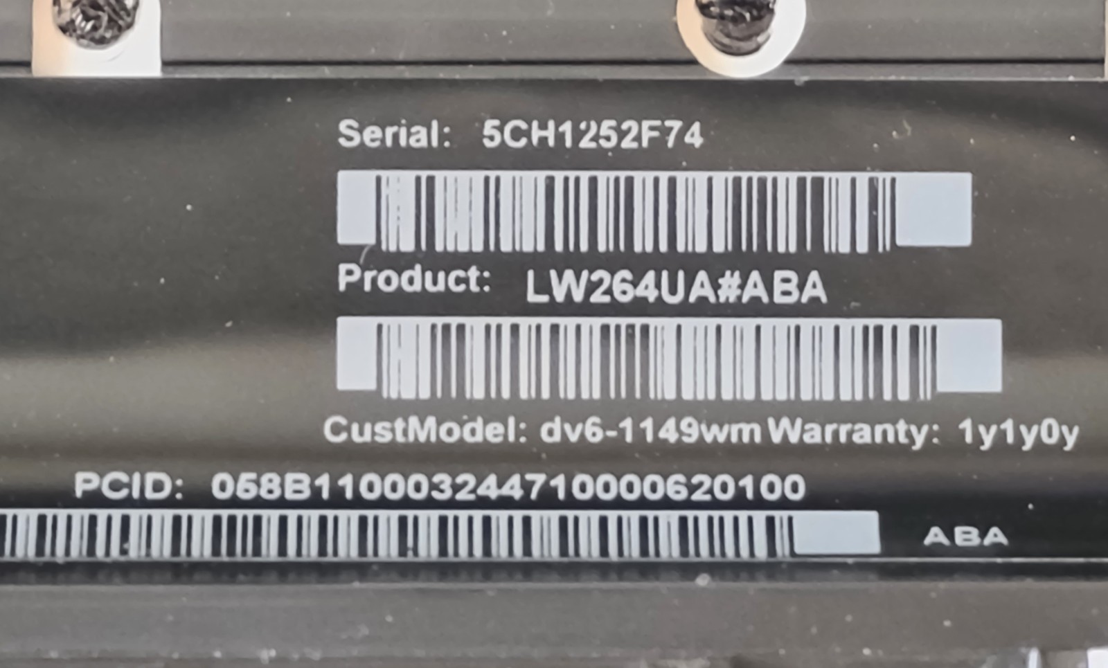 HP Pavilion DV6-1149wm LW264UA#ABA- Windows 10 Home