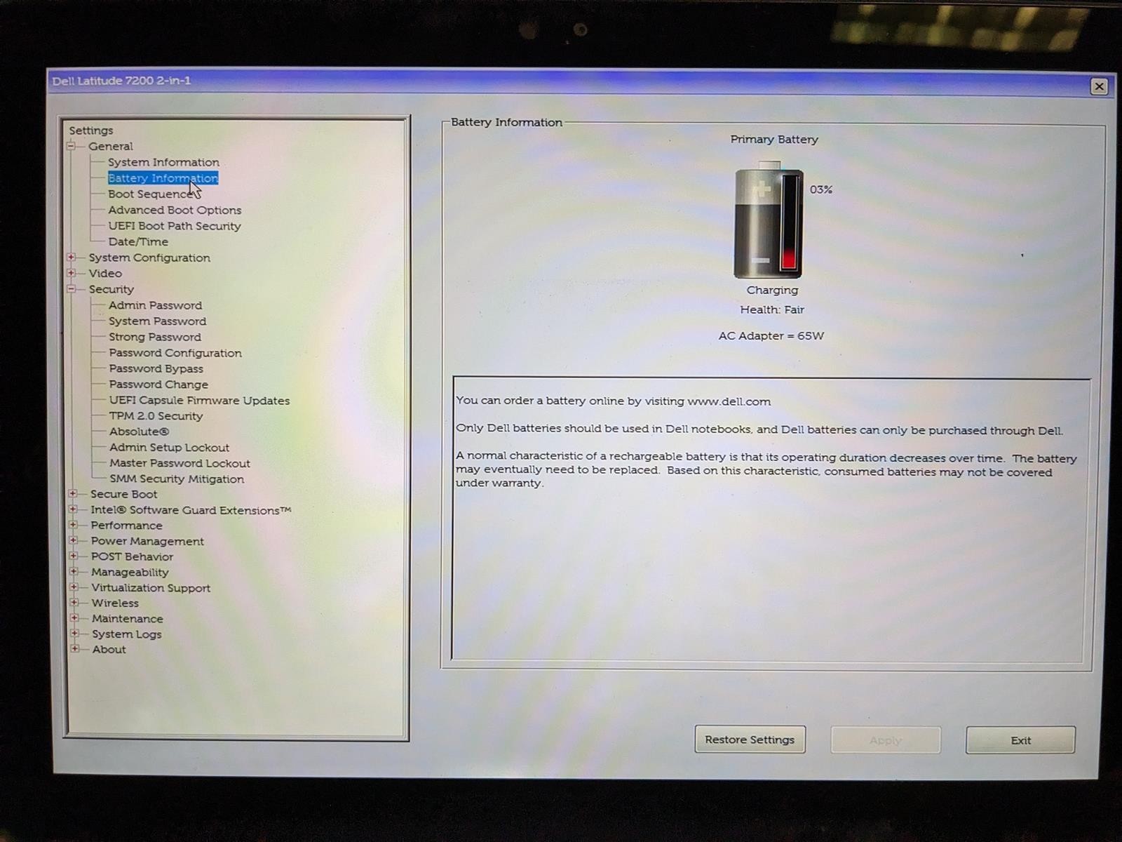 DELL LATITUDE 7200 2-IN-1 i5-8365U @ 1.60GHz, 8GB RAM, NO HDD/OS