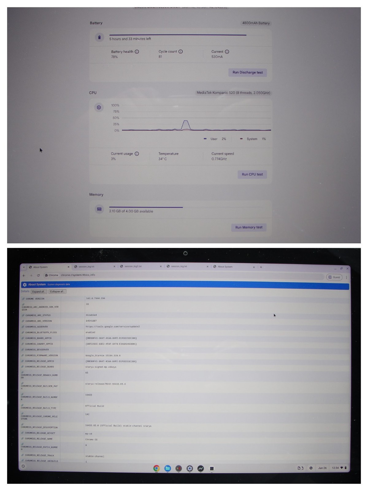 ASUS Chromebook CM30 Detachable 10″ Mediatek Kompanio 520 2.05GHz 4GB 64GB eMMC