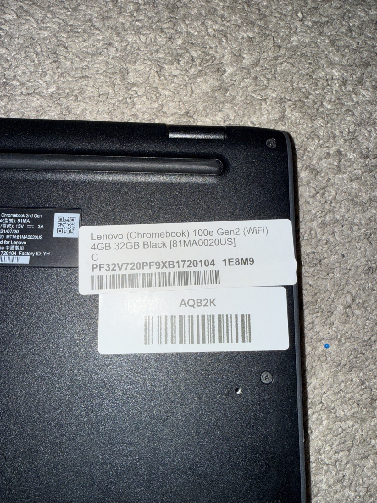 Lenovo Chromebook 100e Gen 2 WIFI 4GB RAM 32GB HD Black [81MA0020US]