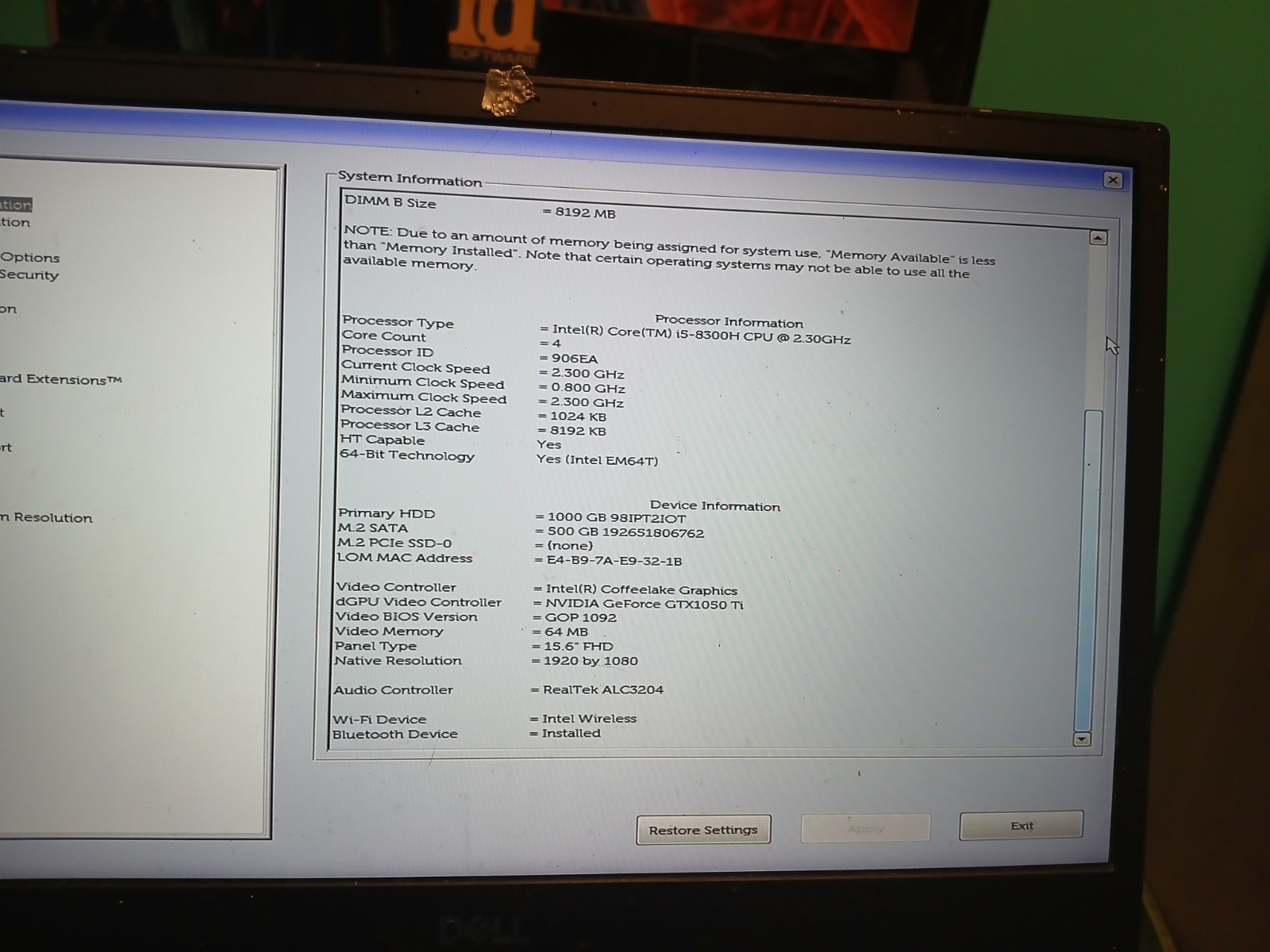 Dell G5 15 5590 used(please read description)