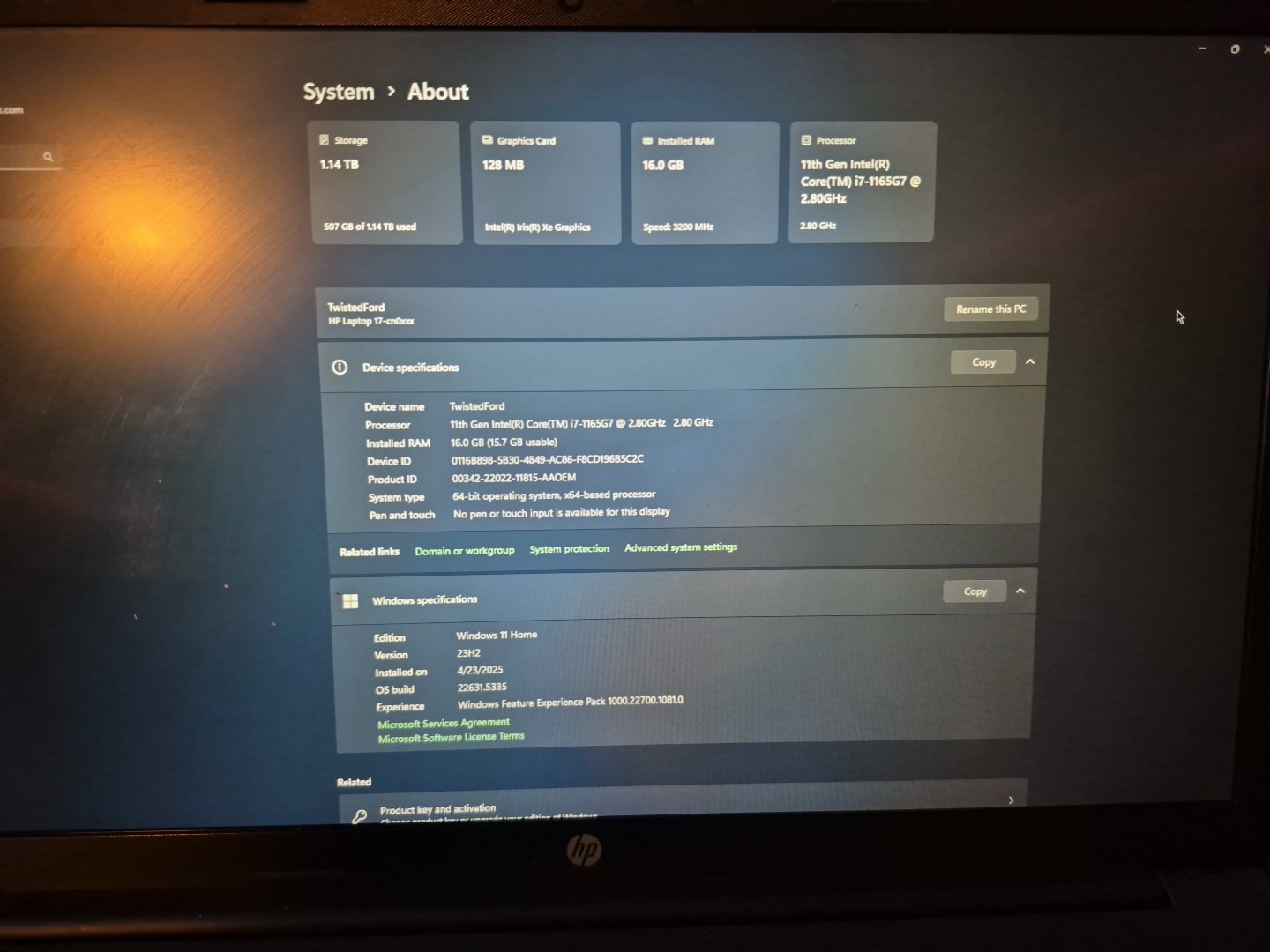 HP 17-CN0097NR Laptop 17.3″ FHD, Intel Core I7-1165G7, 16GB RAM, 256GB SSD, W11H