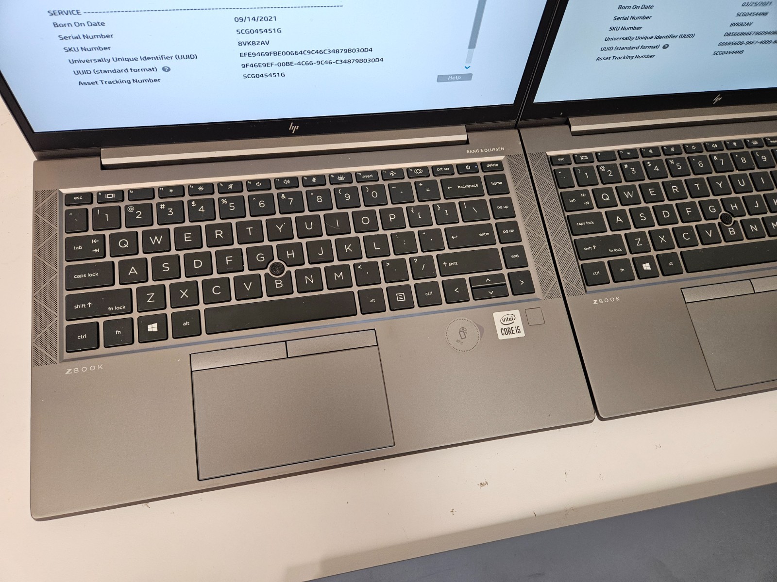 Lot of 5) HP ZBook Firefly 14 g7 i5-10210u @ 1.60 GHz 16GB RAM NO SSD/OS/AC