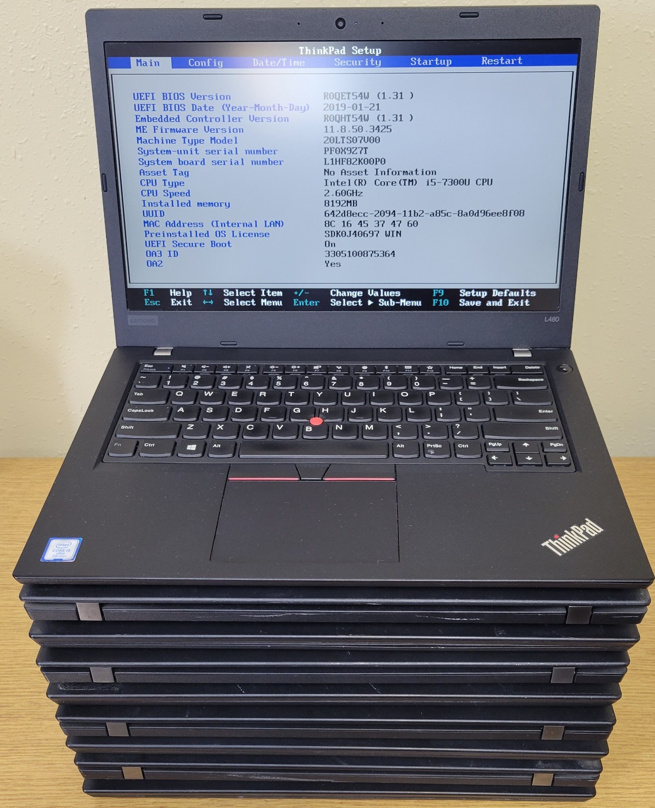 (Lot of 9) Lenovo ThinkPad L480 i5-7300U 2.60GHz 8GB No OS/SSD/HDD