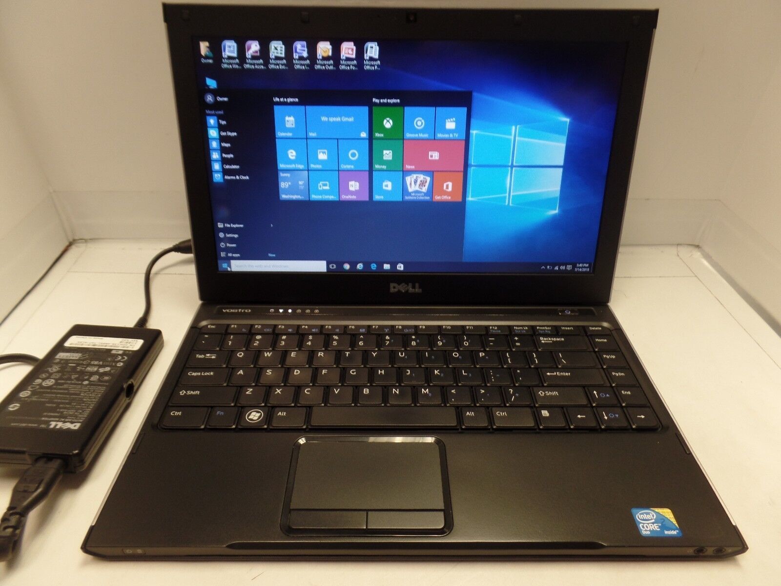 BRUSHED ALUMINUM DELL VOSTRO V13 1.30GHZ C2D U7300 4GB 120GB SSD WIN10PRO *READ*