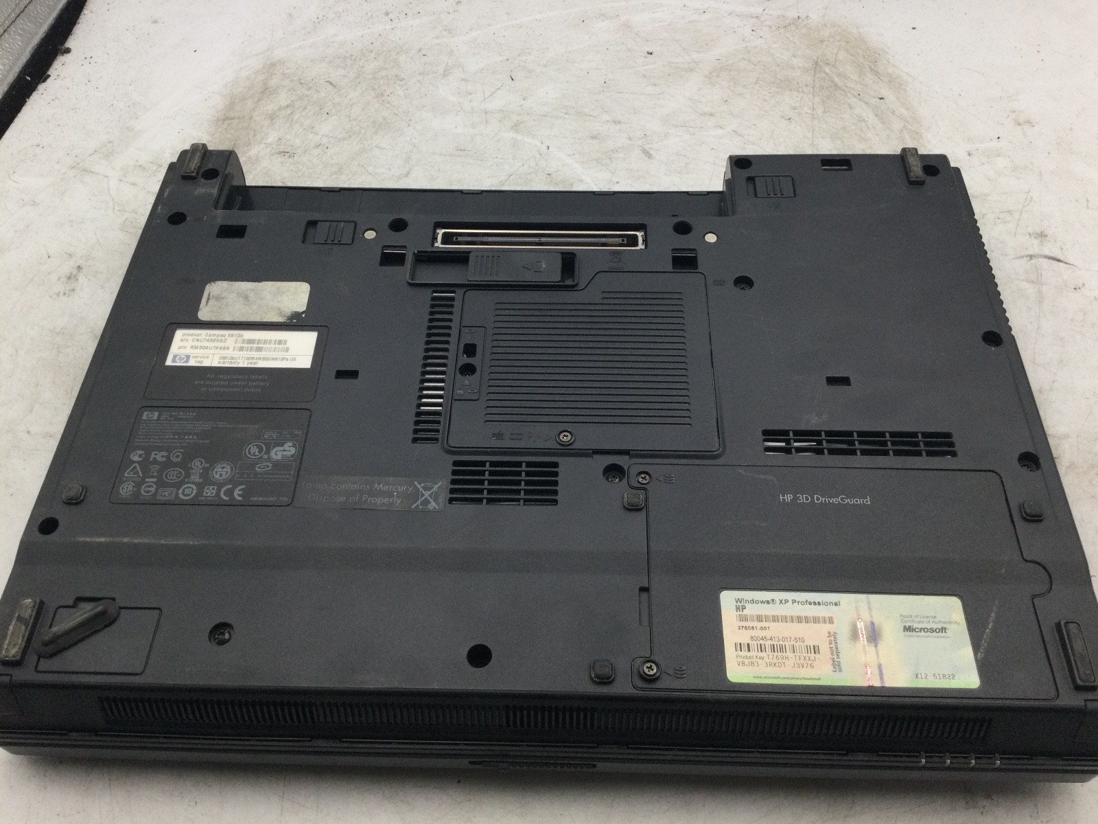 HP COMPAQ 6910P – BOOTS TO BIOS – INTEL CORE 2 DUO – NO RAM – READ DESCRIP – BB