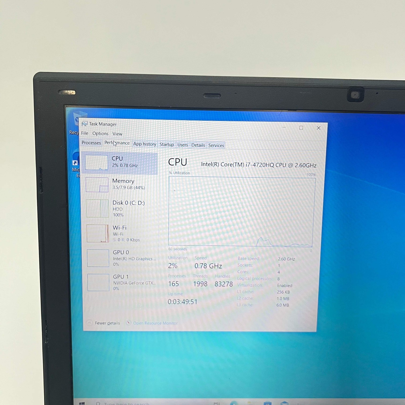 MSI MS-16GH 15″ Core i7 2.6GHz 8GB 1TB GTX 950M Laptop Used B