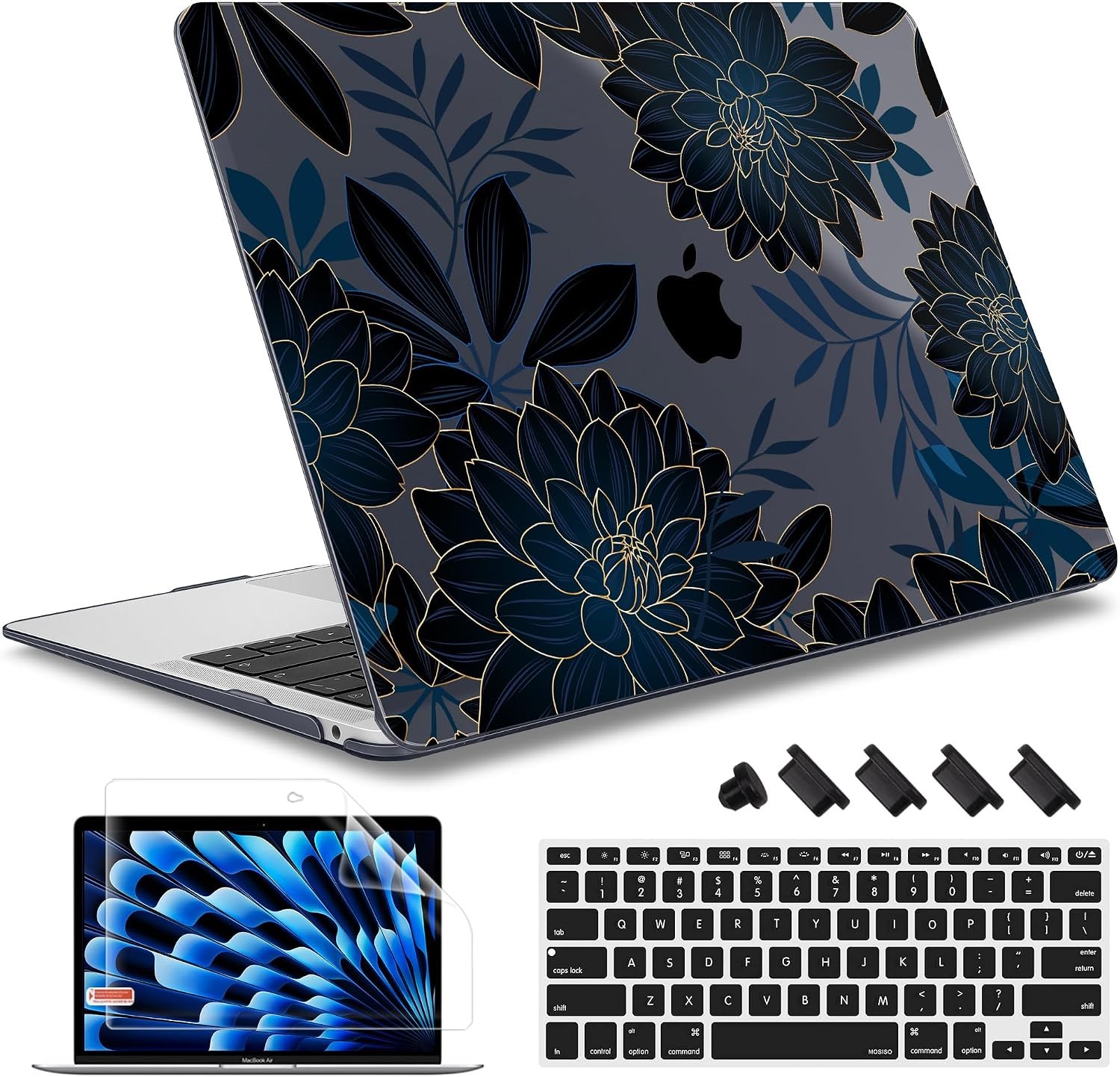 Compatible with MacBook Air 13 inch Case, Plastic Hard Shell with Keyboard Cover