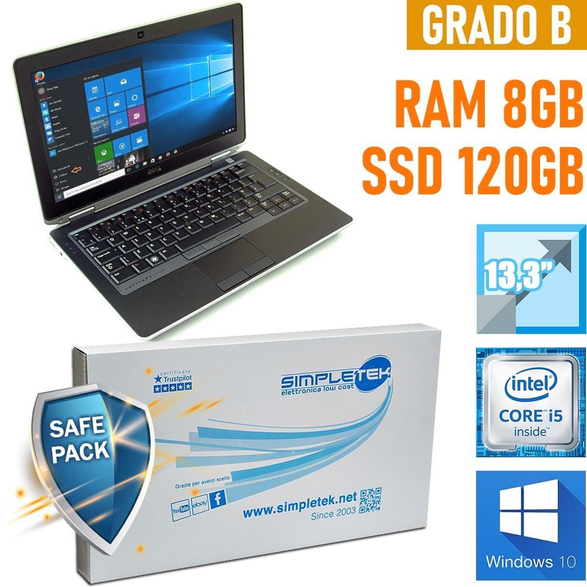 Dell Latitude E6330 I5 13.3″ 8gb 120gb Ssd Windows 10 Batt Notebook New_
