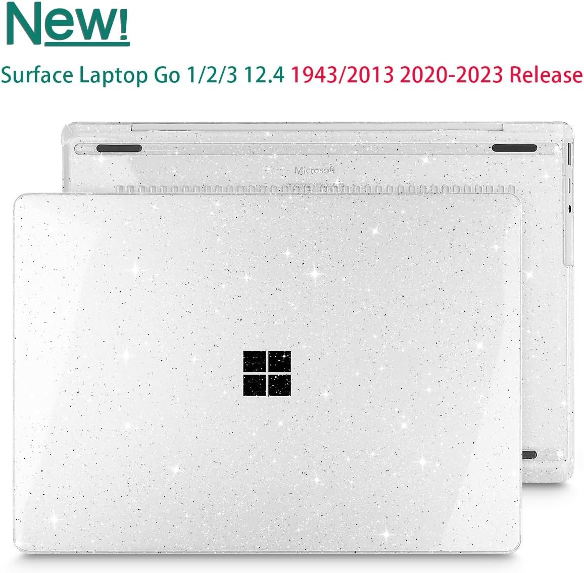 Case for 12.4 Inch Microsoft Surface Laptop Go 3/2/1 2023-2020 Releases, Clear