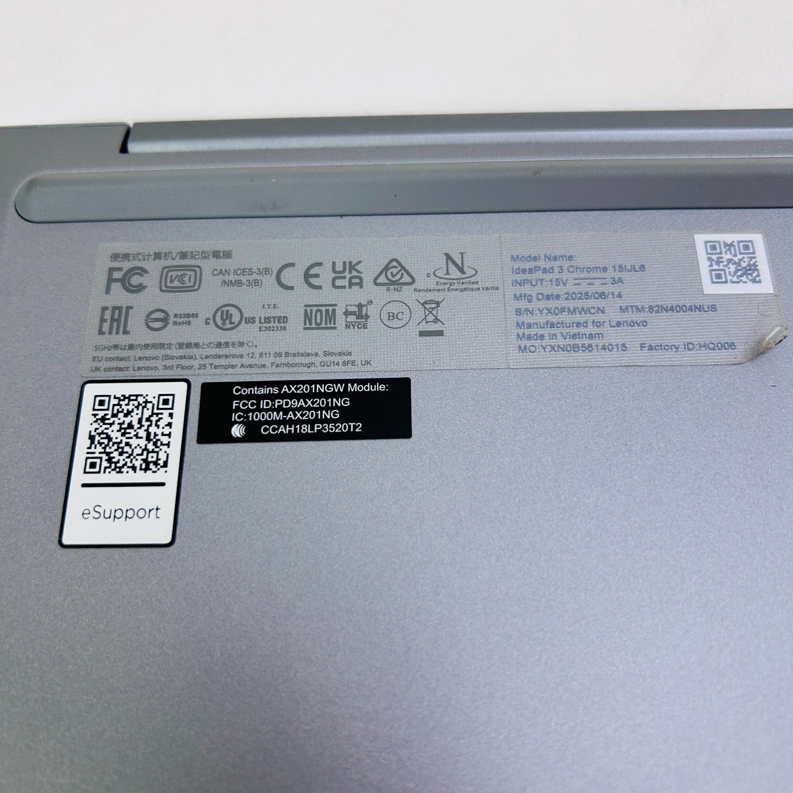Lenovo IdeaPad 3 Chrome 15IJL6 15.6″ Chromebook Celeron N4500 4GB RAM 64GB SSD
