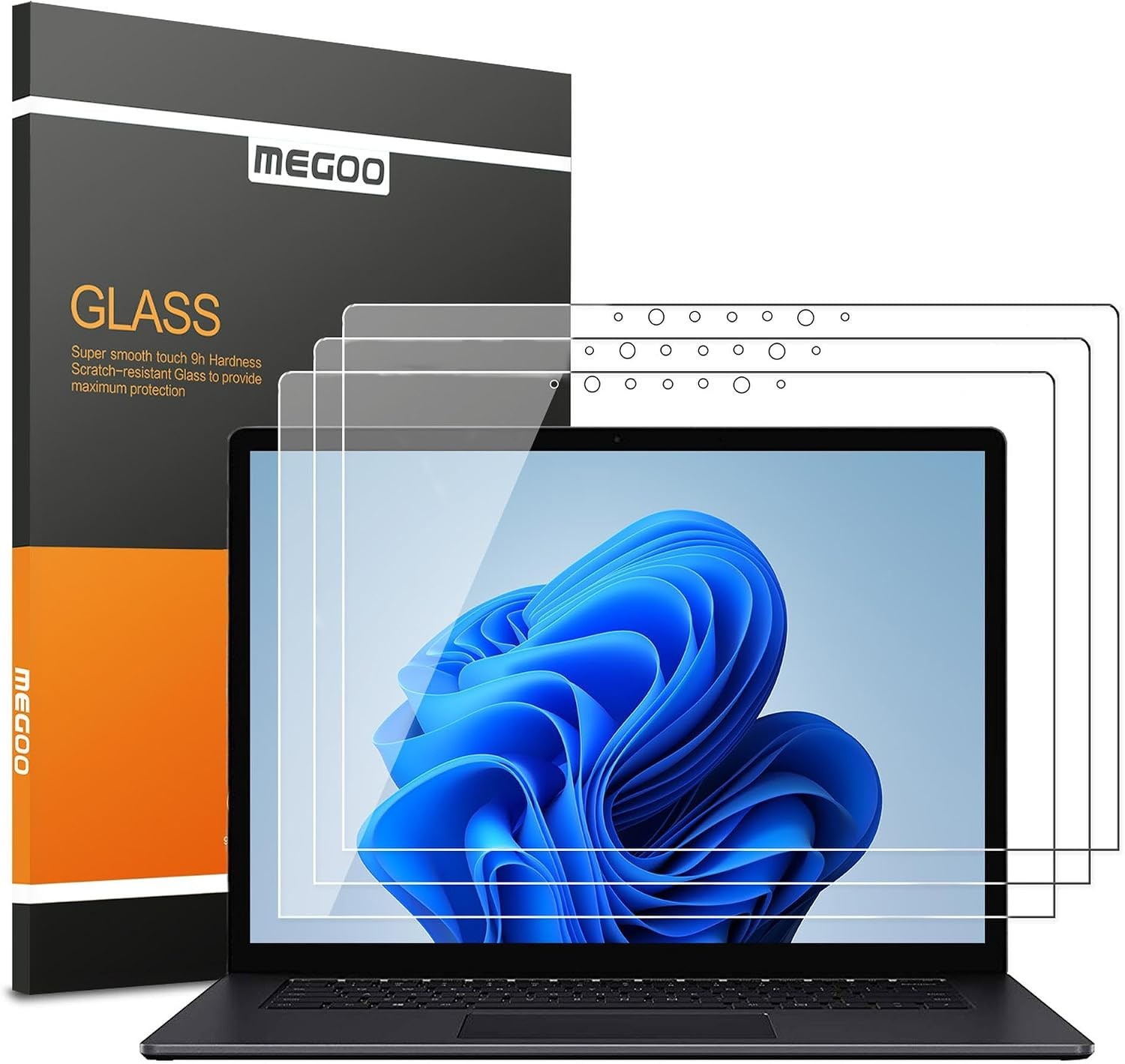 3-Pack Tempered Glass Screen Protector for 13.5 Inch Microsoft Surface Laptop 6