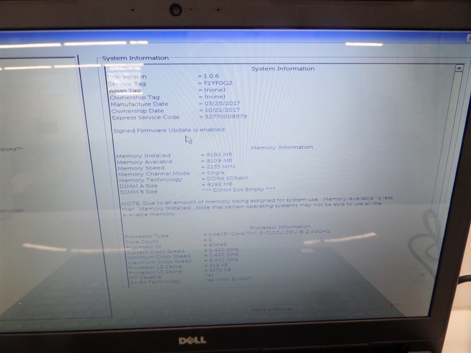 Dell Inspiron 15 5566 15.6″ Laptop w/ Intel i3-7100U 2.4GHz CPU 8GB RAM – No HDD
