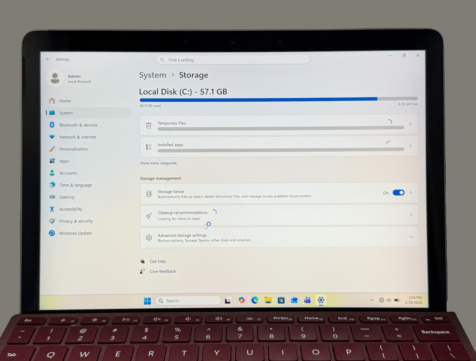 Microsoft Surface Go 3 i3-10100Y 1.3GHz 4GB RAM 64GB SSD Windows 11