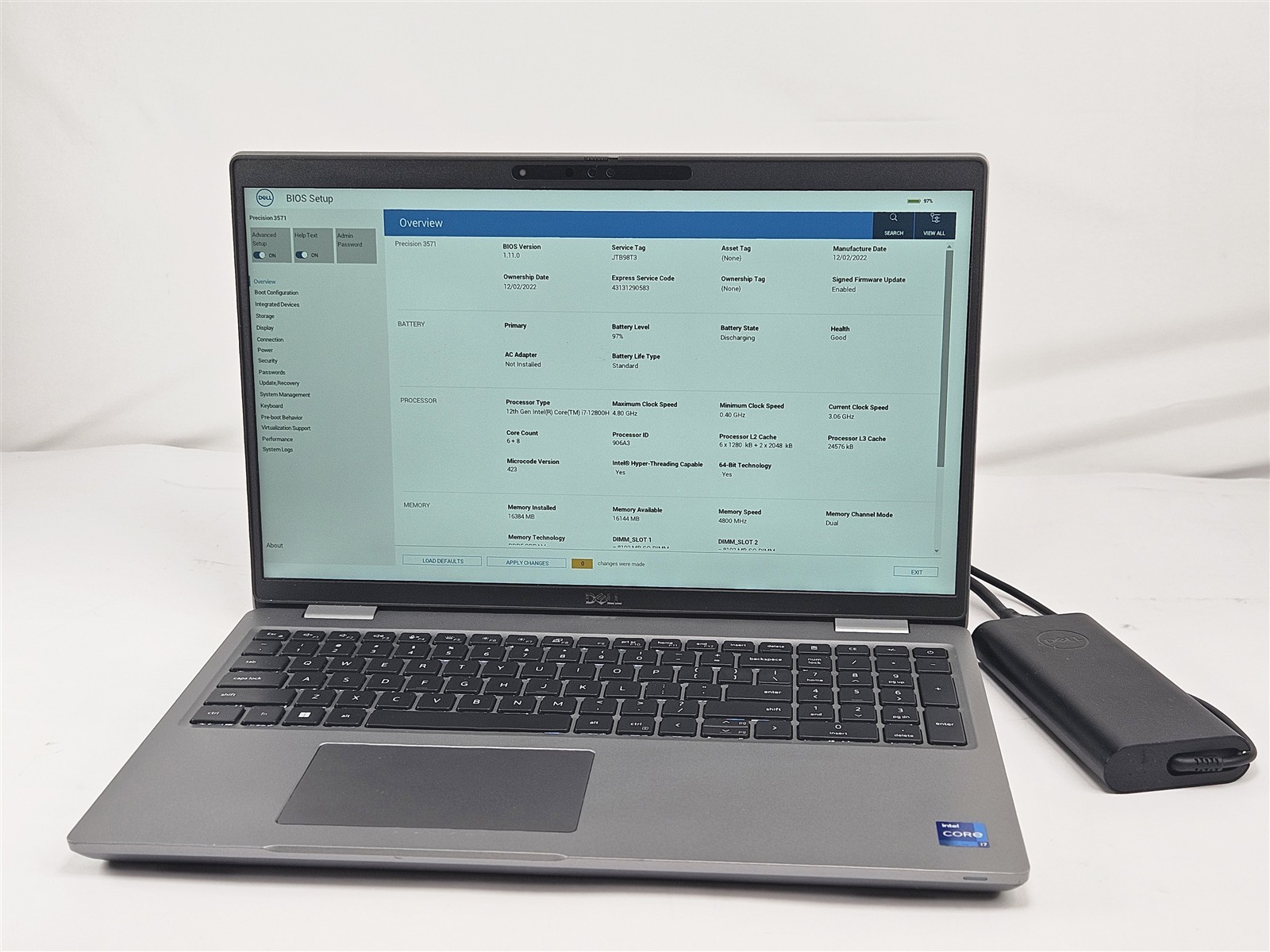 Dell 15.6″ Precision 3571 i7-12800H 16GB RAM 512GB SSD P104F