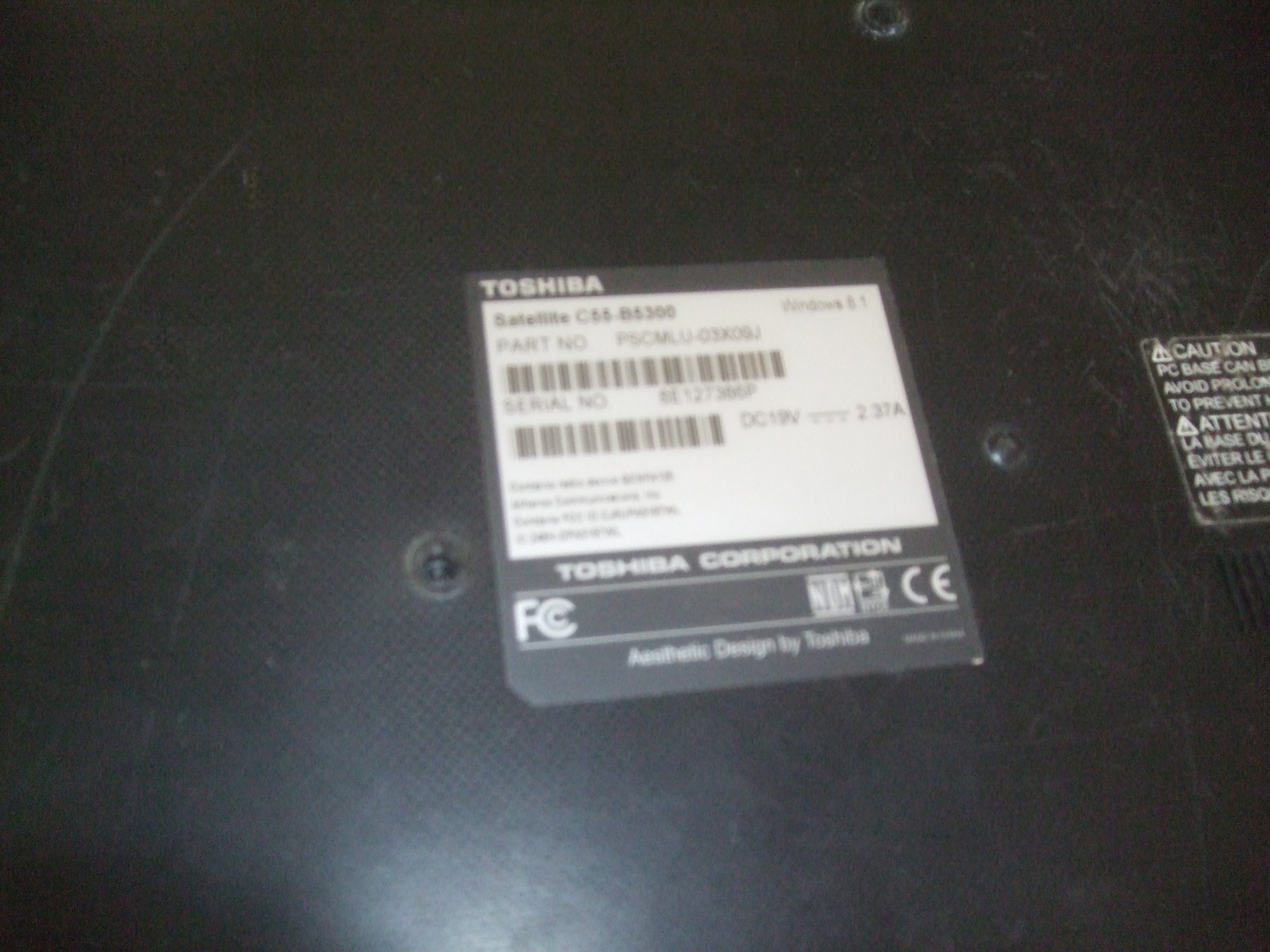 Toshiba Satellite C55-B5300 15.6″ no HD Intel N2840 2.58GHz 2.1GHZ 4GB DVD-PARTS