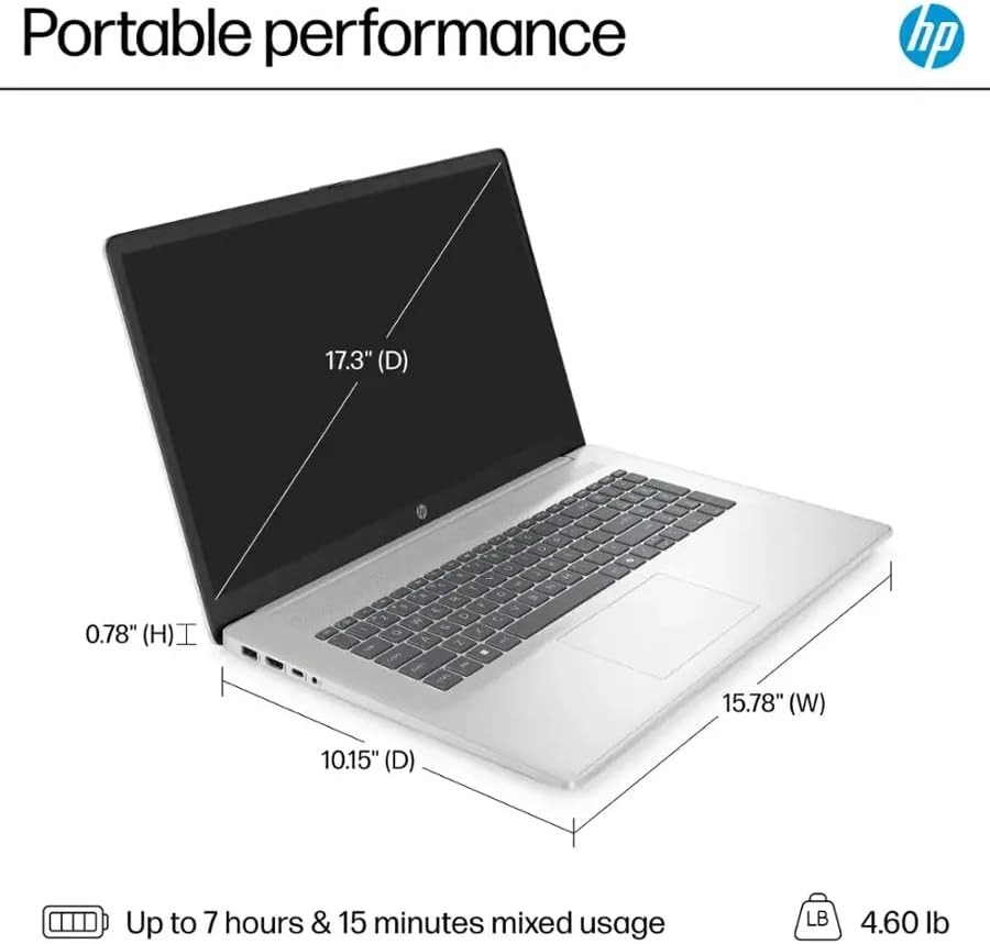 📍 HP 17.3″ HD+ Laptop 250 Nits IPS 8 Core Intel Core i3 32GB RAM 1TB Win11Pro