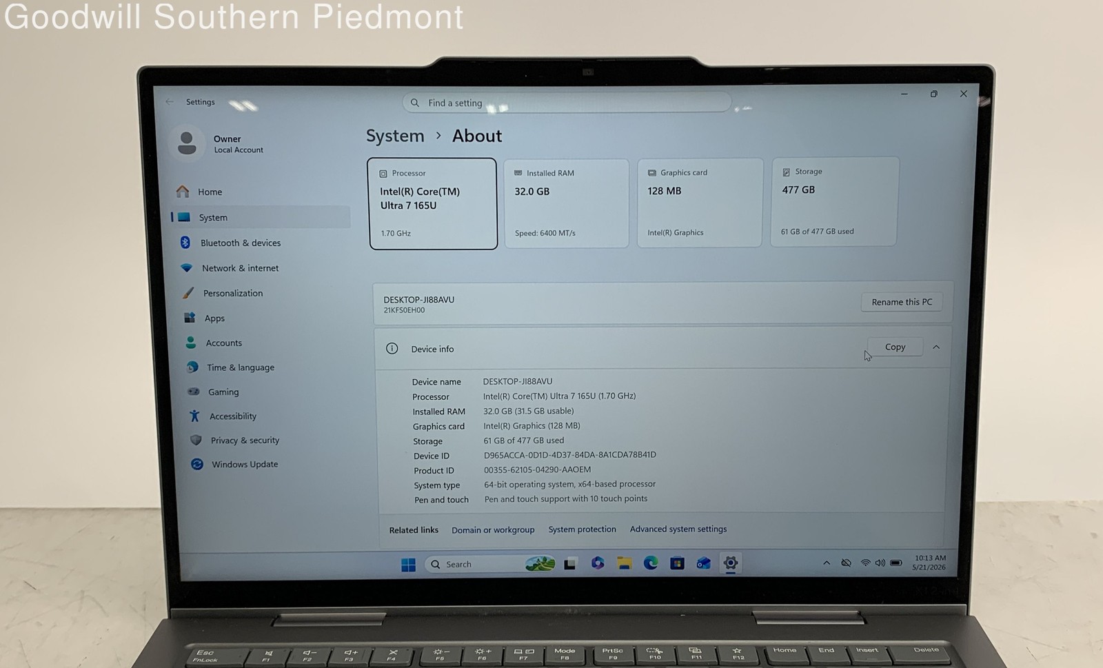 Lenovo ThinkPad X1 2-in-1 Gen 9 Intel Core Ultra 7 165U 32GB RAM 512GB SSD