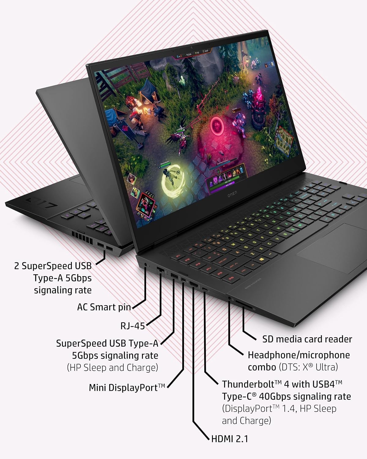 HP Omen Notebook 4V372AV Intel Core i7 Nvidia RTX 3070 17.3″ QHD Screen 16GB