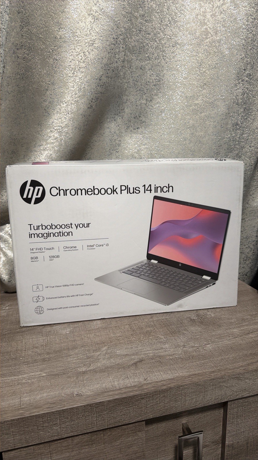 HP Chromebook Plus 14″ FHD Touch Intel Core i3 8GB 128GB SSD Silver Chrome OS