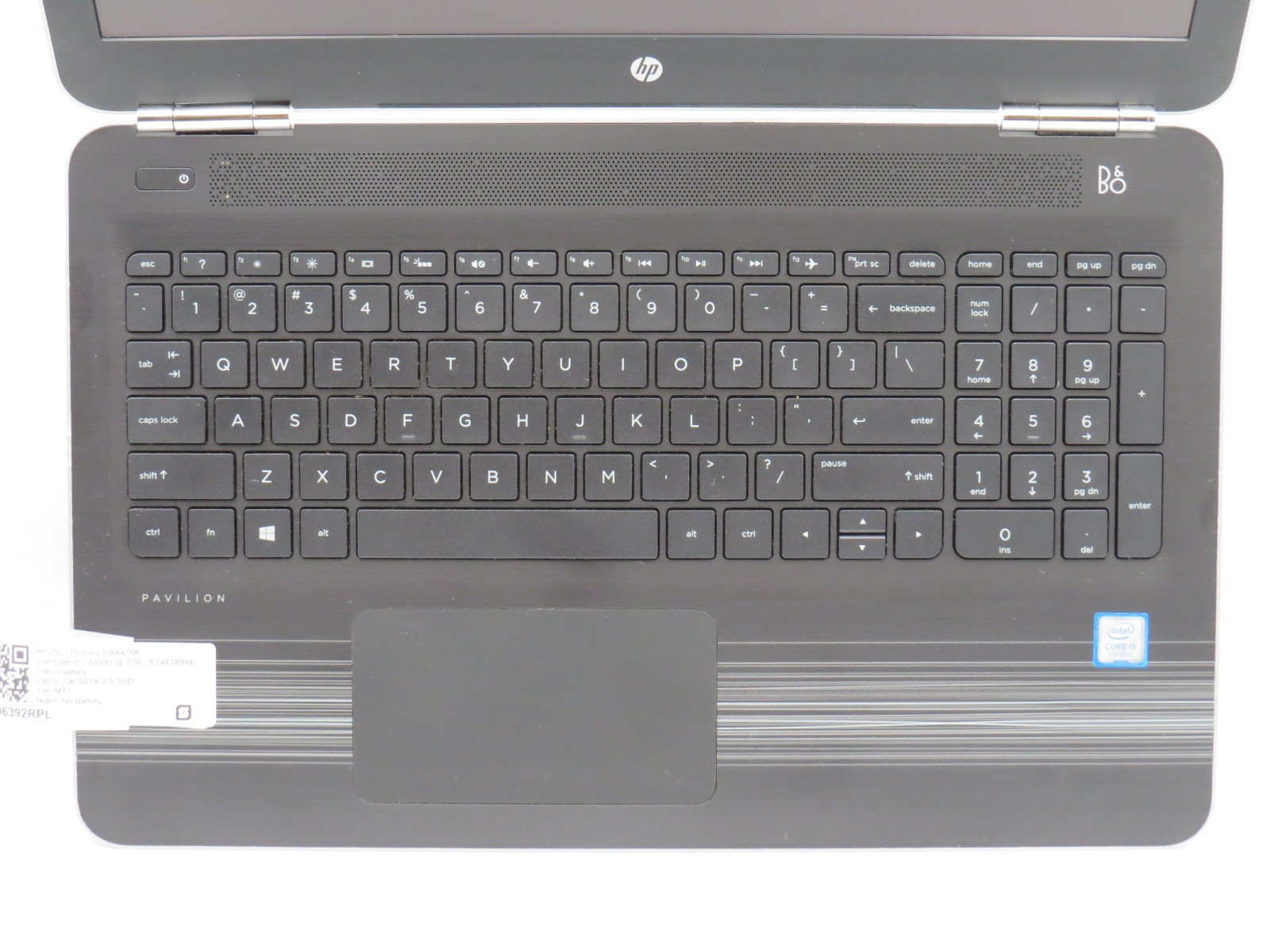 HP 250 i5-7200U @ 2.5Ghz 8GB DDR4 238GB 2.5″ SSD 15.6″ No Batt/OS/AC