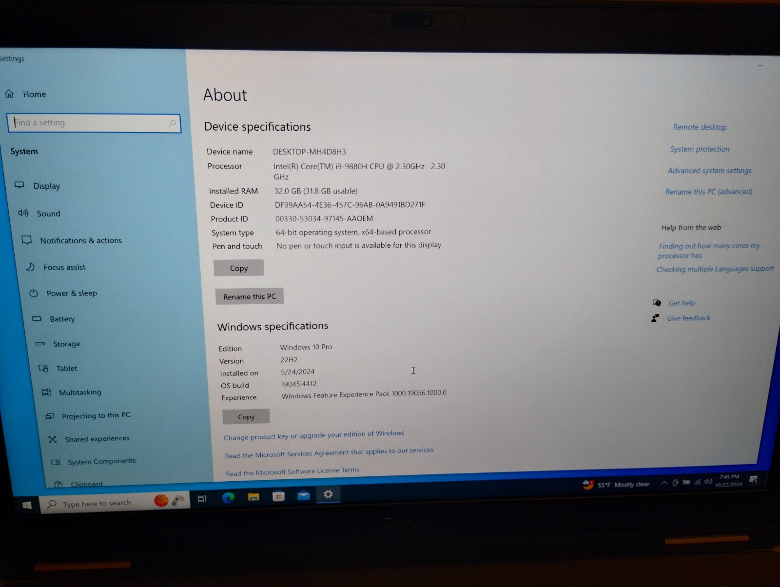 Dell Precision 7740 FHD i9-9980H | 32GB Ram | Dock Station | AC adapter