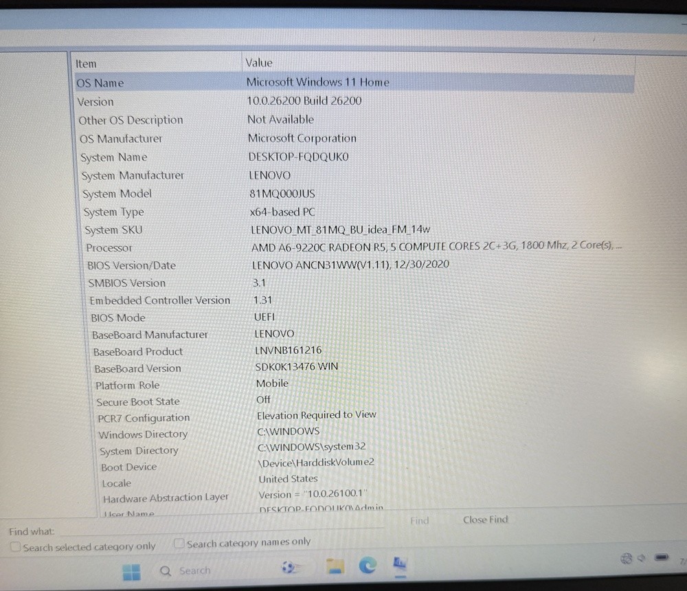 Lenovo 14w 14″ FHD Laptop Windows 11 AMD A6-9220C 4GB 64GB eMMC