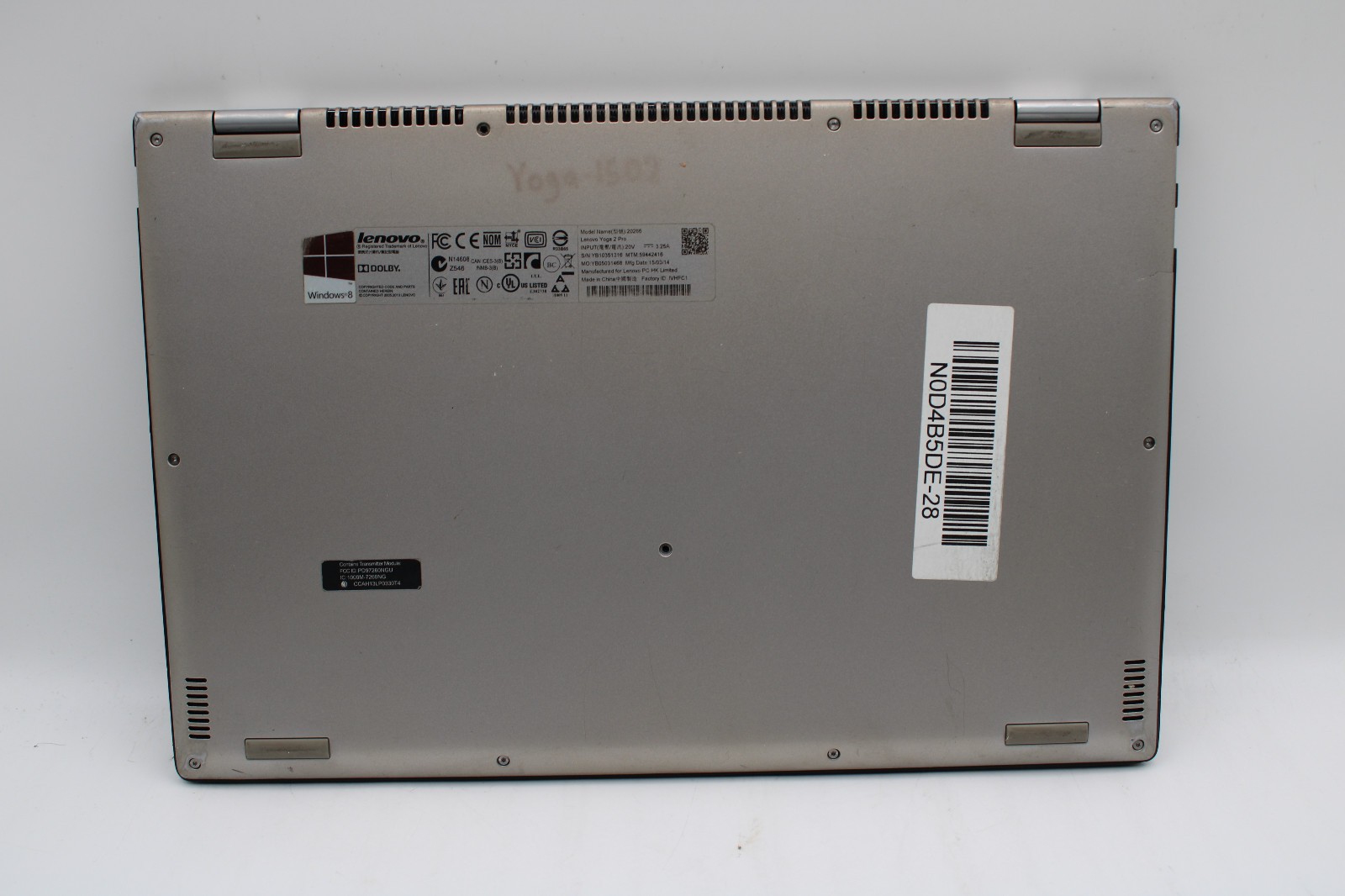 Lenovo Yoga 2 Pro Touch 13″ i7-4510U @ 2.00 GHz 8GB RAM No SSD No OS