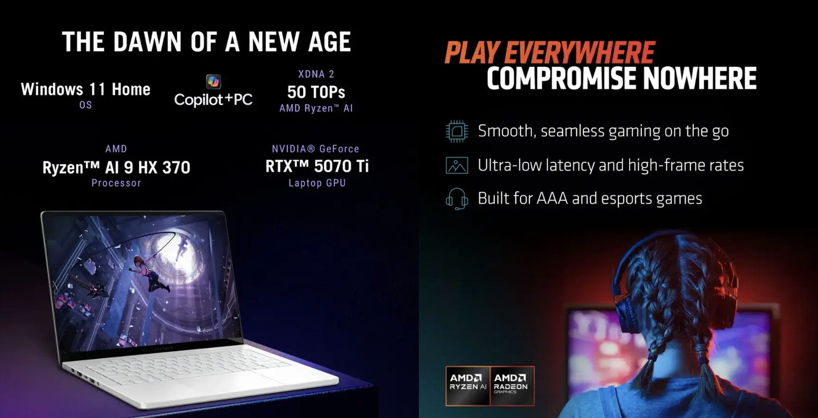 ASUS ROG Zephyrus 14″ 2880×1800 Ryzen AI 9 370 32GB 1TB SSD RTX 5070 Ti W11 Pro