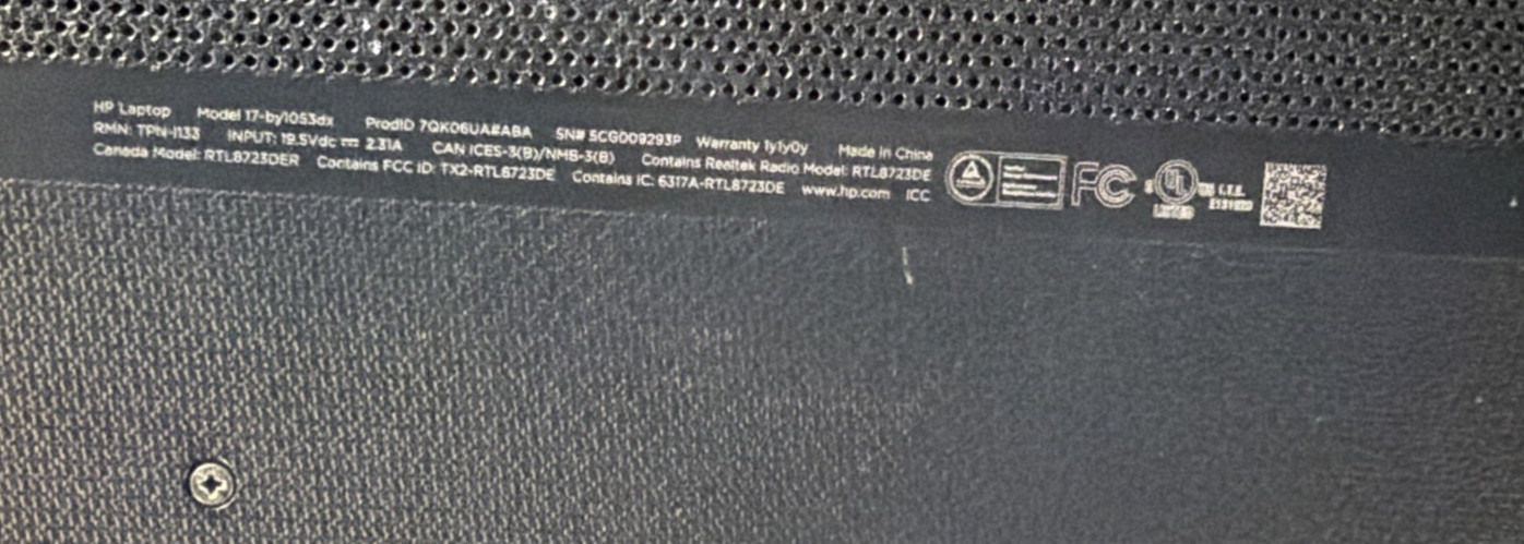 HP 17-by1062st 17.3” Laptop i5-8265U 8GB RAM 256GB SSD 500 GB HHD Win 11 Home 64