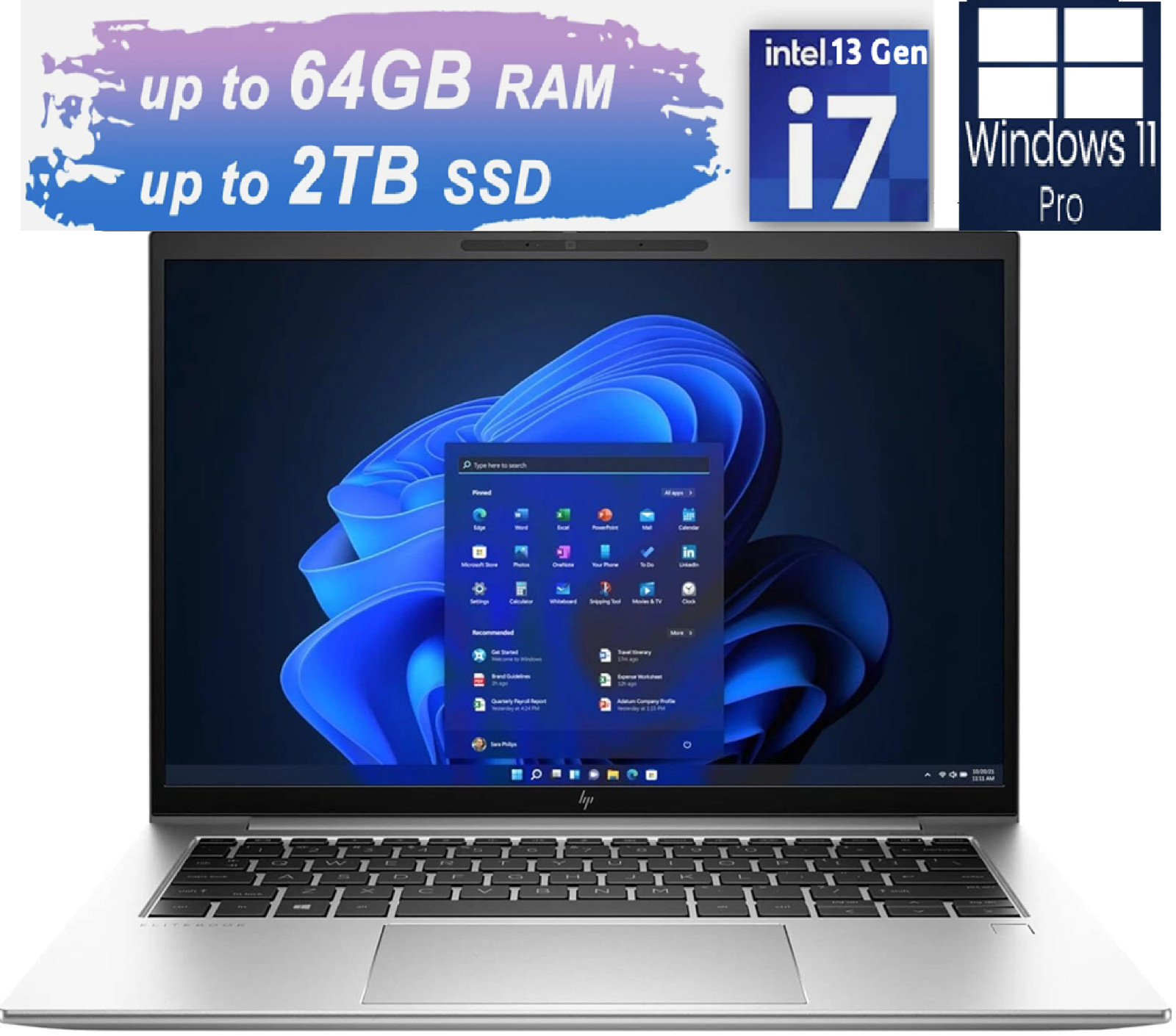 New HP EliteBook 840 i7-1365U 10 Cores 14″WUXGA 64GBDDR5 2TBSSD Win11Pro Copilot
