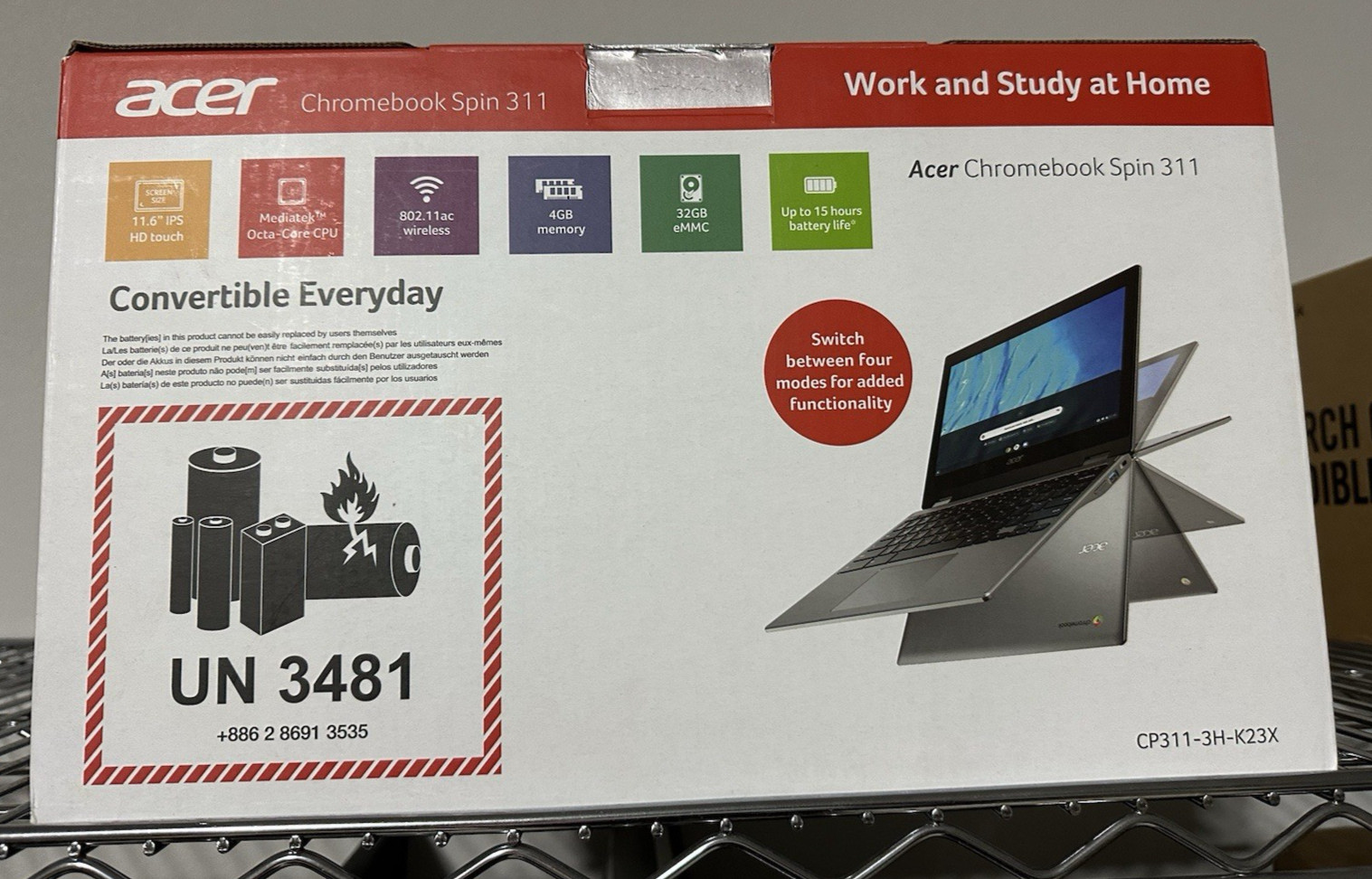 Acer Chromebook Spin 311 11.6″ Touch Screen 4GB 32GB SSD Convertible Laptop