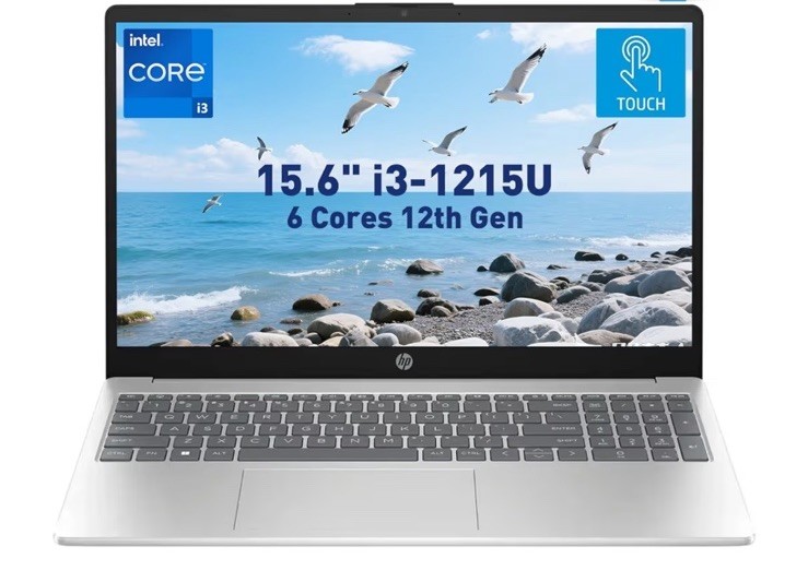 Brand New HP 15.6″ Touch Intel i3-1215U/8GB/256GB SSD Silver Laptop 15-FD0023DX