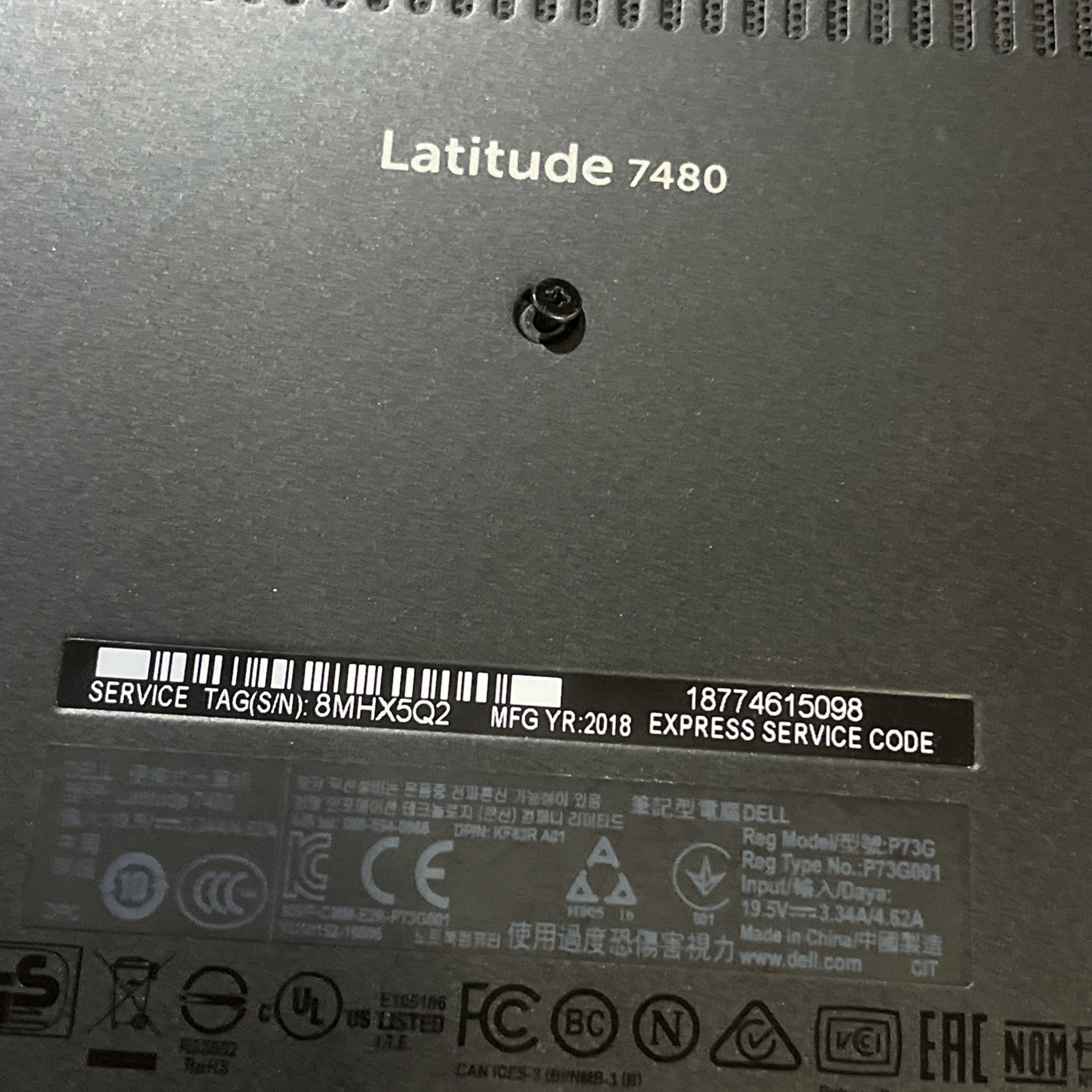 DELL LATITUDE 7480 INTEL CORE I7-7600U 8GB RAM NO HD