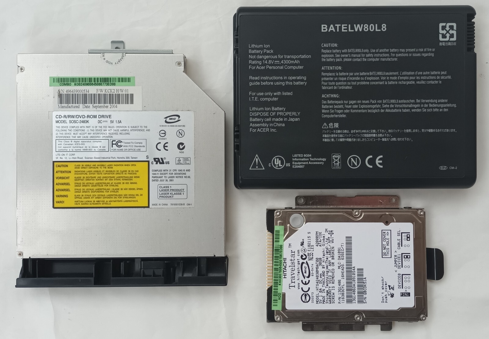 Acer Travelmate 2201LC LW80 LA-2411 Laptop 15″ 30GB 192MB Windows XP ATI Celeron