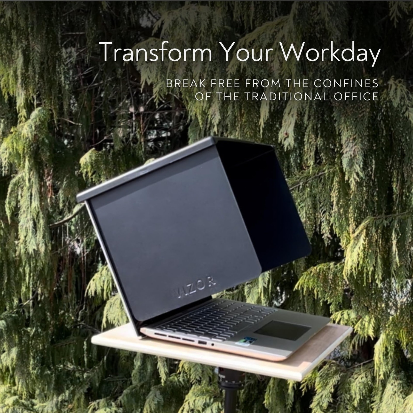 VIZOR Sun Shade for Laptops Eliminate Screen Glare Universal Fit for Outdoor Wor