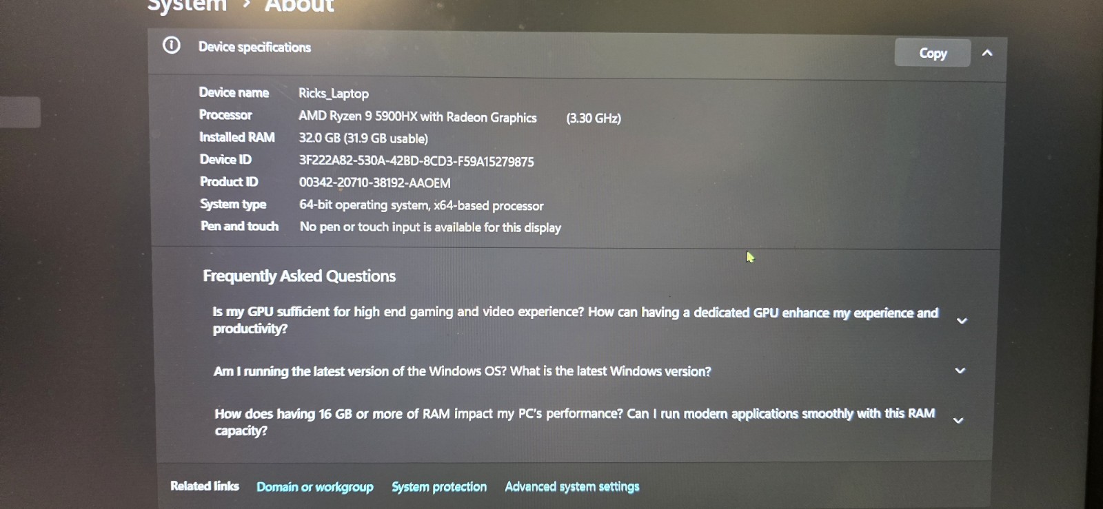 Alienware M15 R5 – R9 5900HX / RTX 3070/360Hz 1080P/32GB/3TB Gaming Laptop