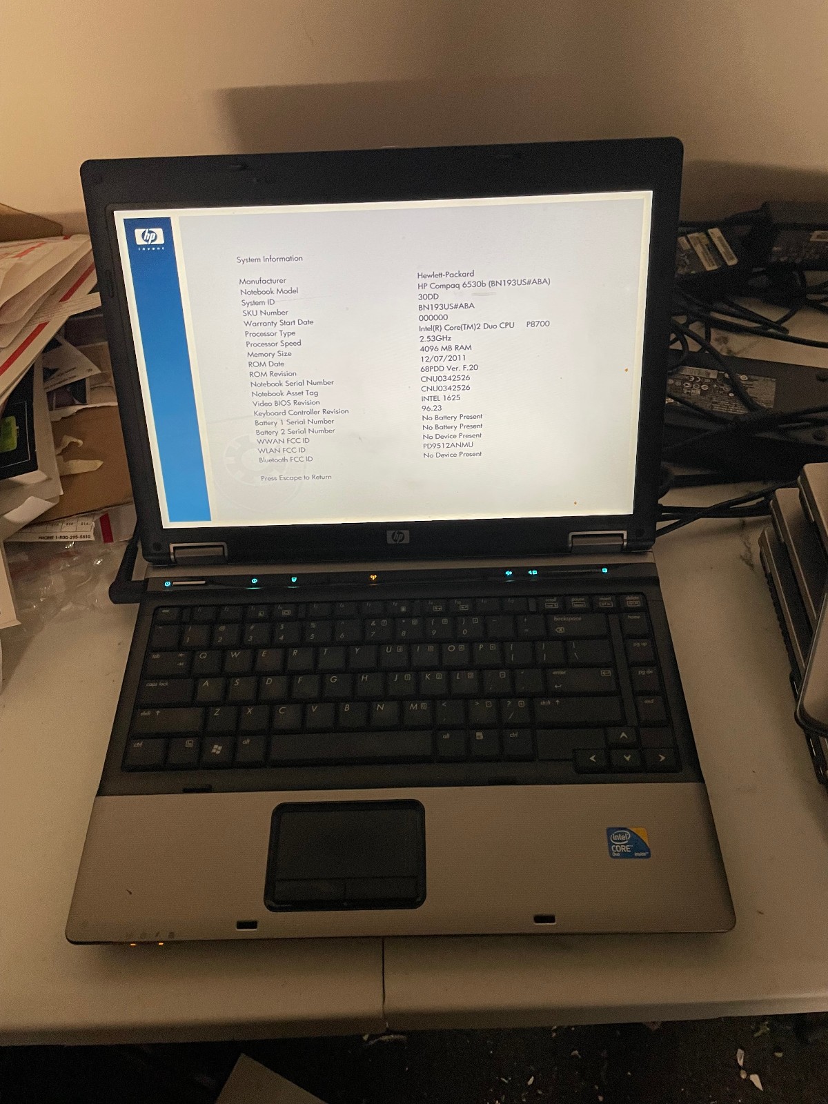 Lot of 6 HP (2) probook 6450B, (1) 6430b[HP-C], (2) Elitebook 6930p, (1) 8440p