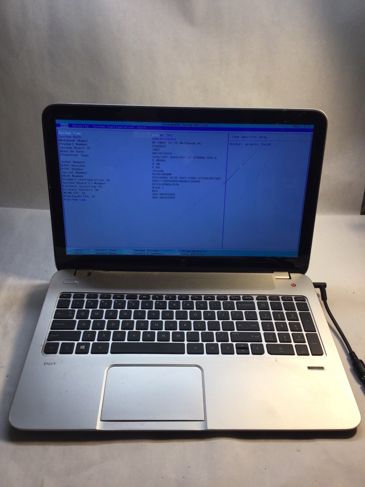 HP Envy TS 15 15″ Intel Core i7 4th Gen. -BROKEN TOUCHSCREEN/HINGE – MZ