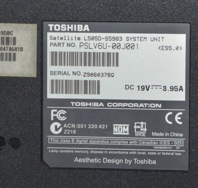 Toshiba Satellite L505D Laptop_AMD Athlon II Dual Core M300 @ 2.00 GHz_3GB RAM.