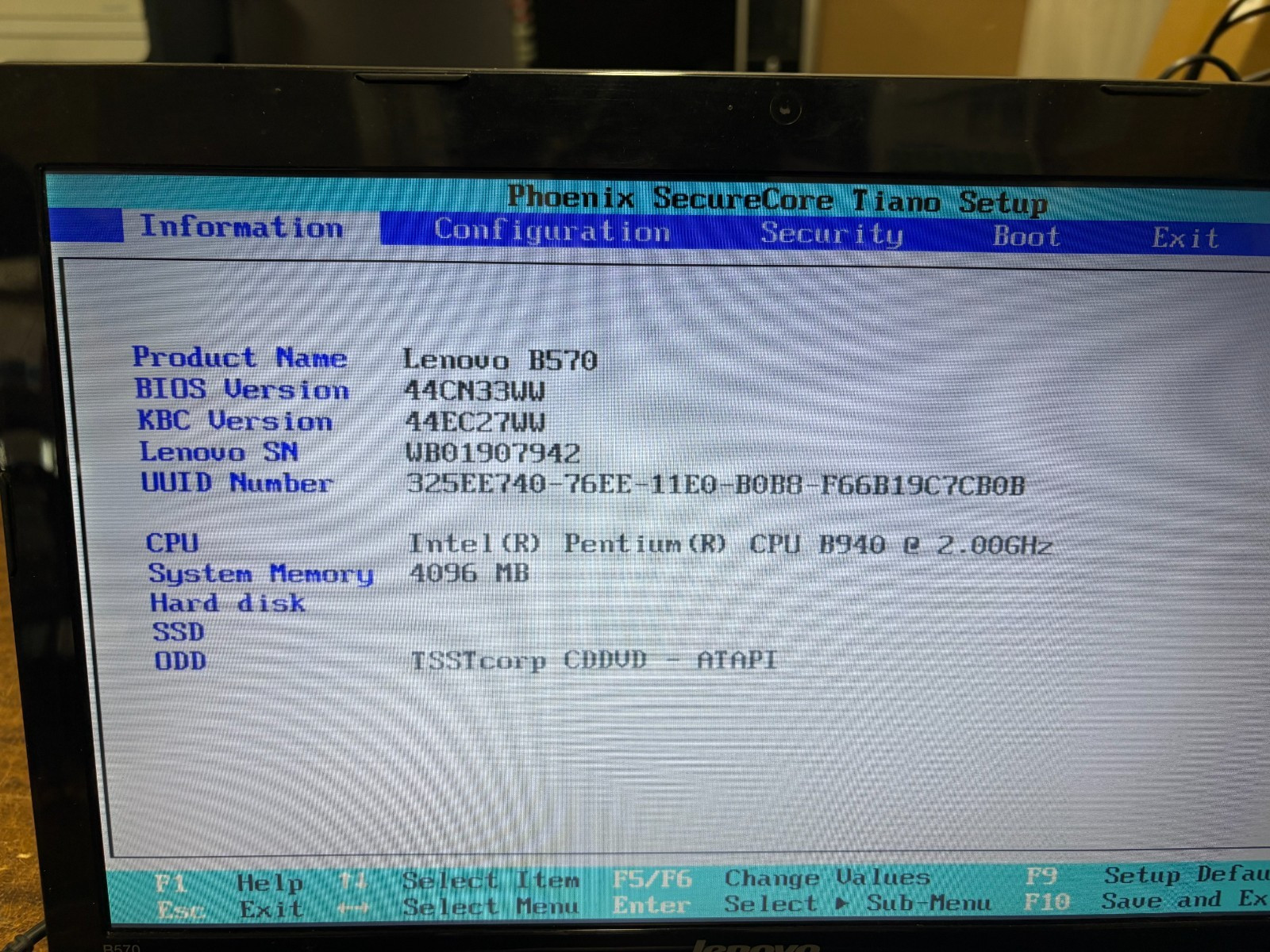 LENOVO B570 Laptop w/ Intel Pentium CPU B940 2.00 GHZ 4 GB | No HD No OS