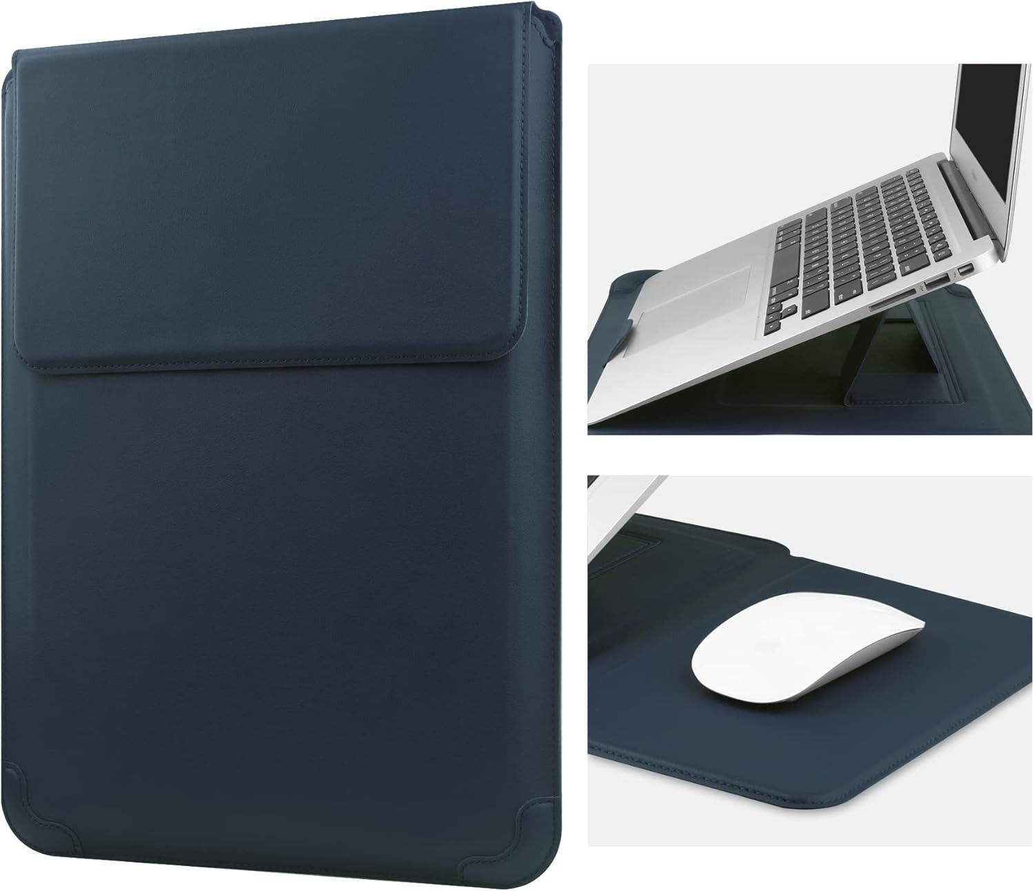Navy 13 Inch Laptop Sleeve Bag for MacBook Air 13, Pro 13, Surface Pro 8, Dell,