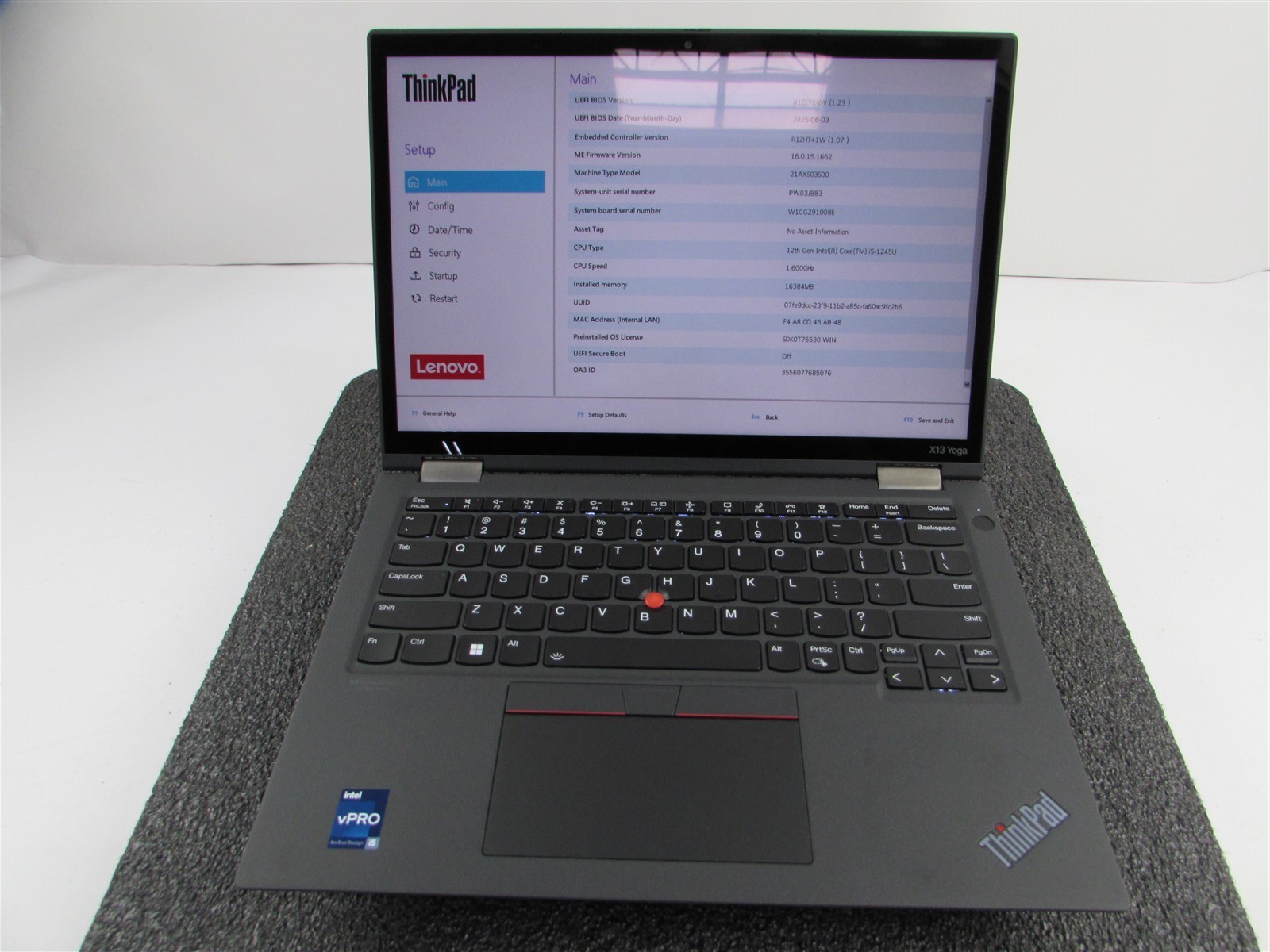 LENOVO THINKPAD X13 YOGA (Gen 3) 13.3″ 2-in-1 I5-1245U 256GB SSD 16GB RAM NO O.S