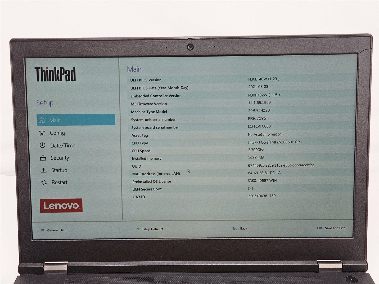 Lenovo 15.6″ ThinkPad P15 Gen 1 Intel Core i7-10850H 16GB 512GB SSD Win11Laptop