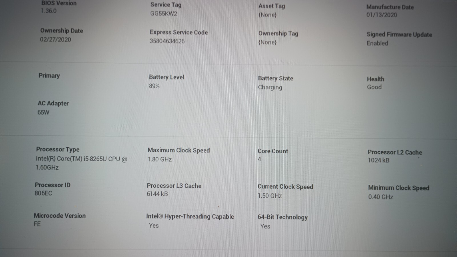 6193 Latitude 3400w/charger.i5-8265.8GB.128GB SSD.14″FHD.W11.Nice!