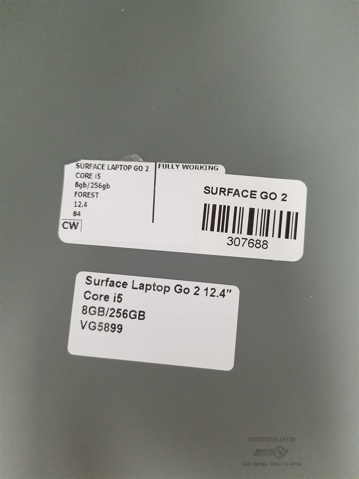 Microsoft Surface Laptop Go 2 Core i5 12.4″ 8GB/256GB Green Fully Working VG5899