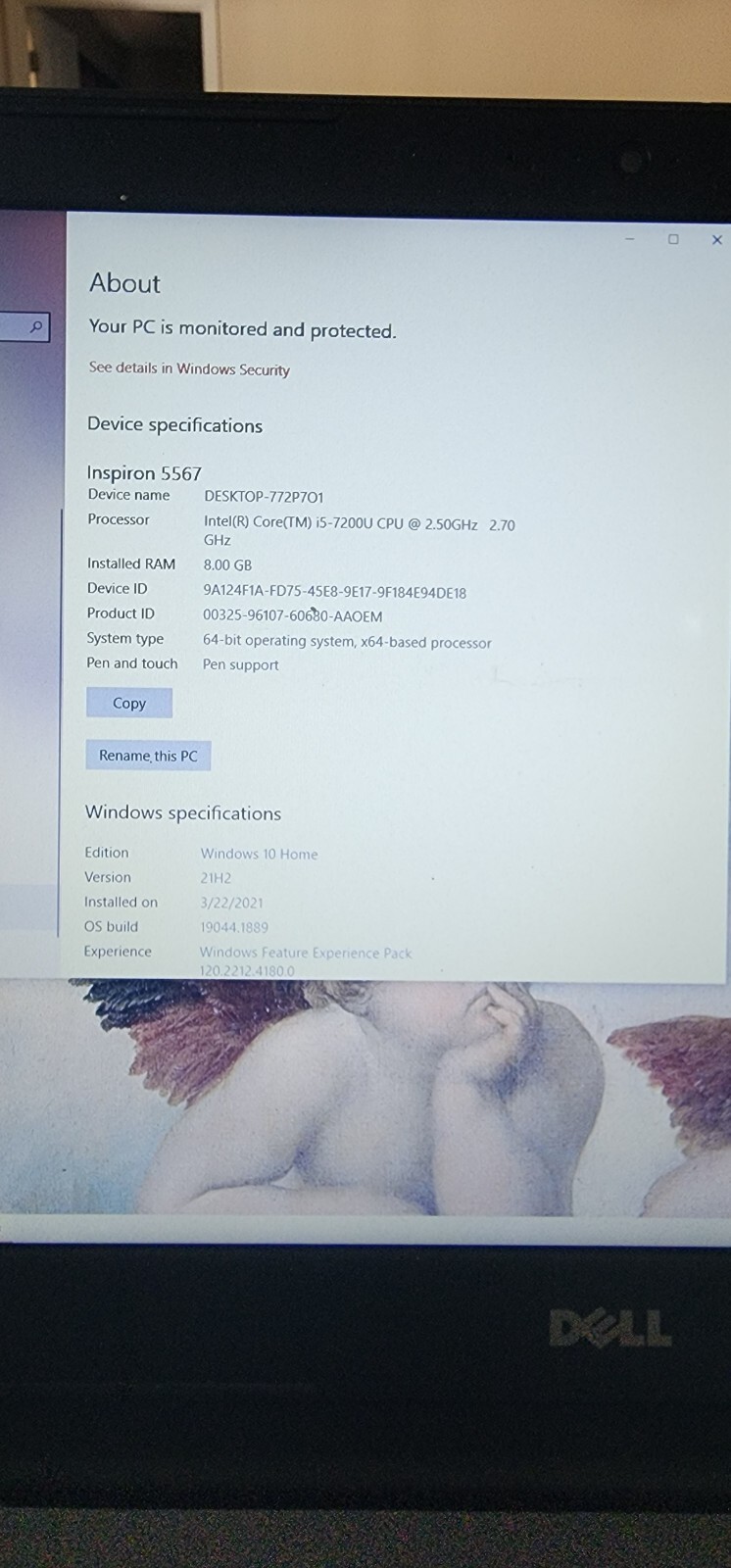 Dell Inspiron 15-5567 Laptop- 256GB, 8GB RAM, Intel i5 CPU, Brand New Battery!