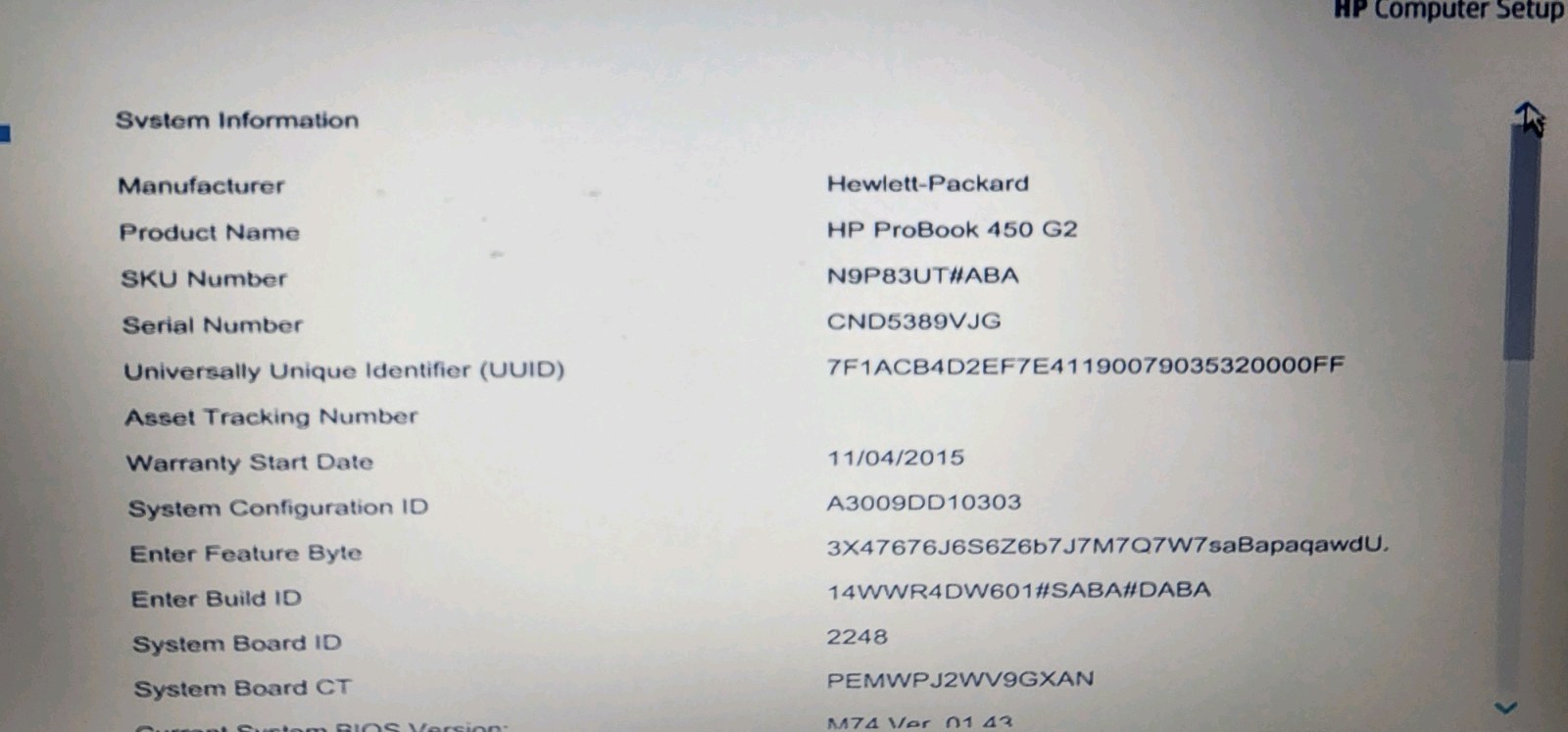 HP Probook 450 G2 Core I3 4005U, 8gb RAM, 240 SSD, No Battery / System / charger