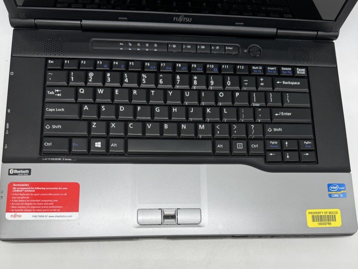 Fujitsu Lifebook E752 4GB W/ Bluetooth, DVD Writer, Tested, No Operating System